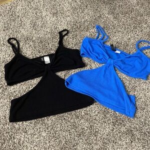 Two H&M body wrap tops